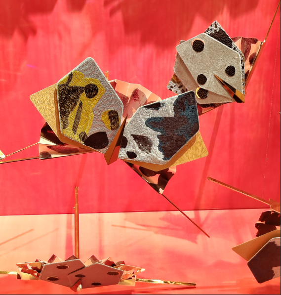 fendi window display, store display props, brand window display