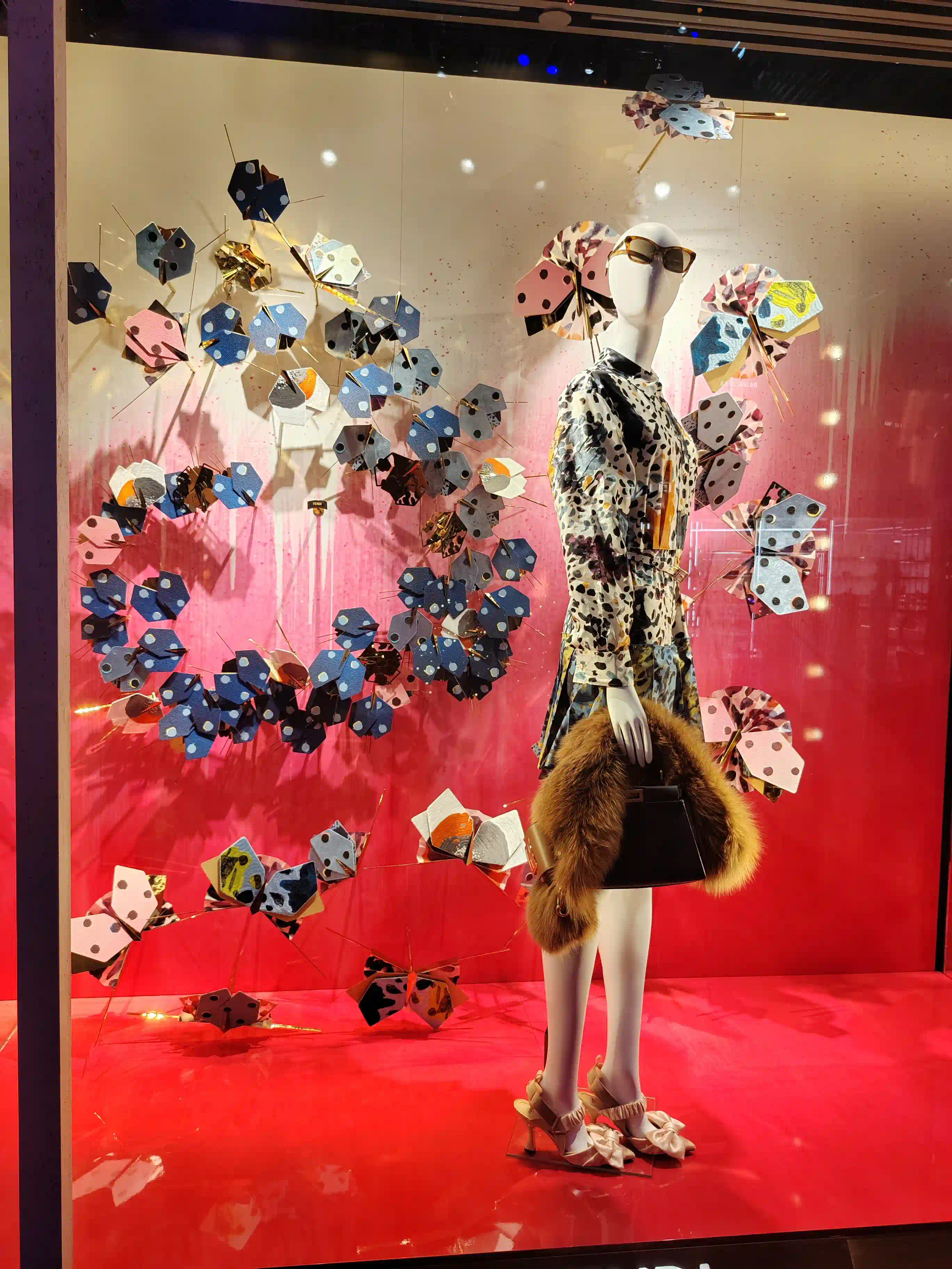 fendi window display, store display props, brand window display