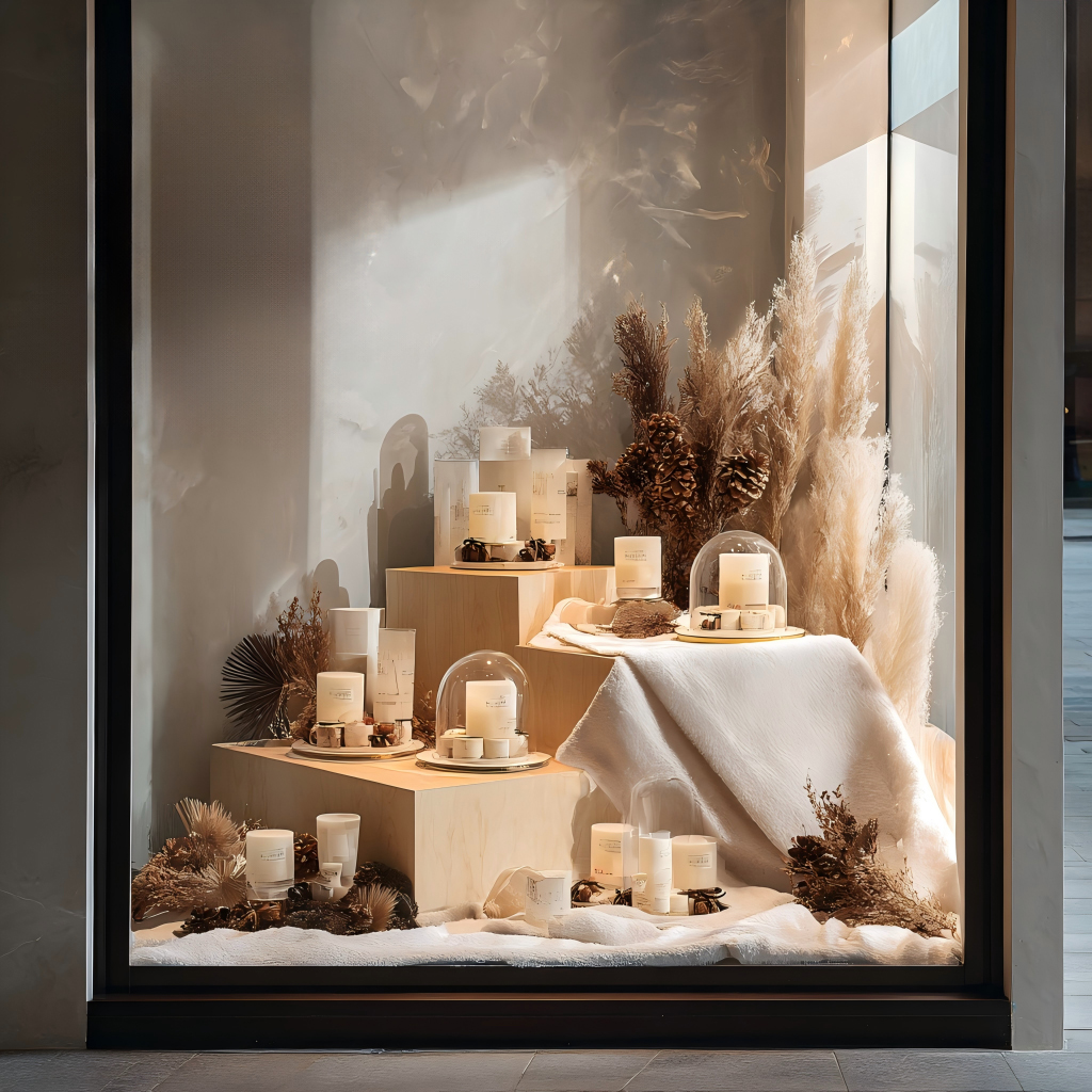 Window Display Design, Winter Window Display, Window Display Idea