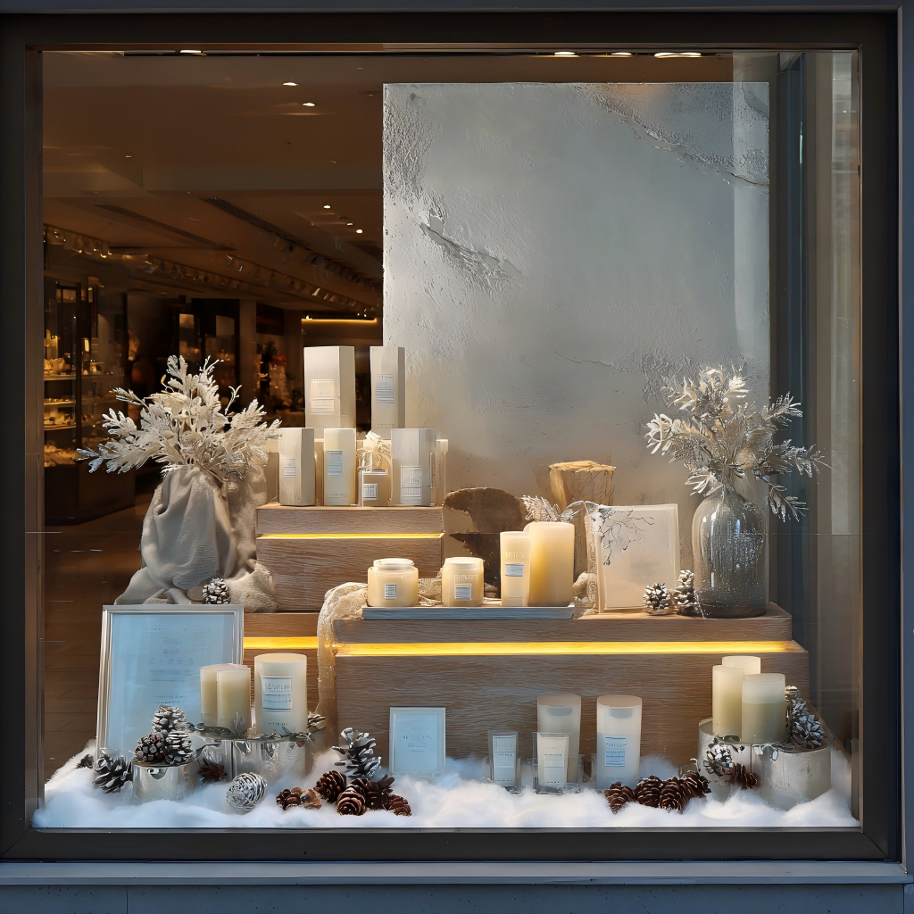 Window Display Design, Winter Window Display, Window Display Idea