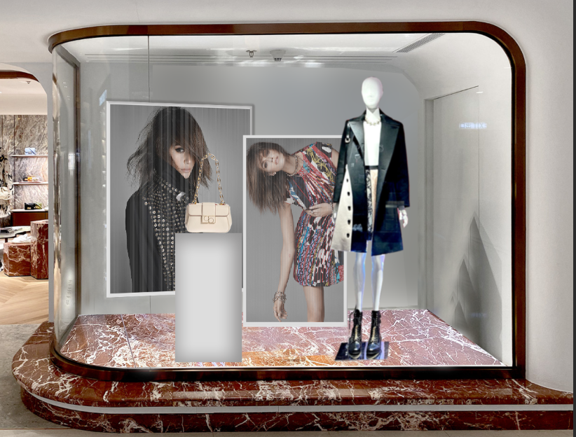 光柵創意櫥窗，光柵打印，零售櫥窗展示