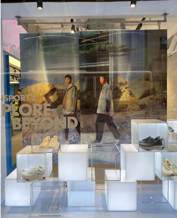 Acrylic LED Lightbox and Lenticular Flip Graphic Store Display in Macau