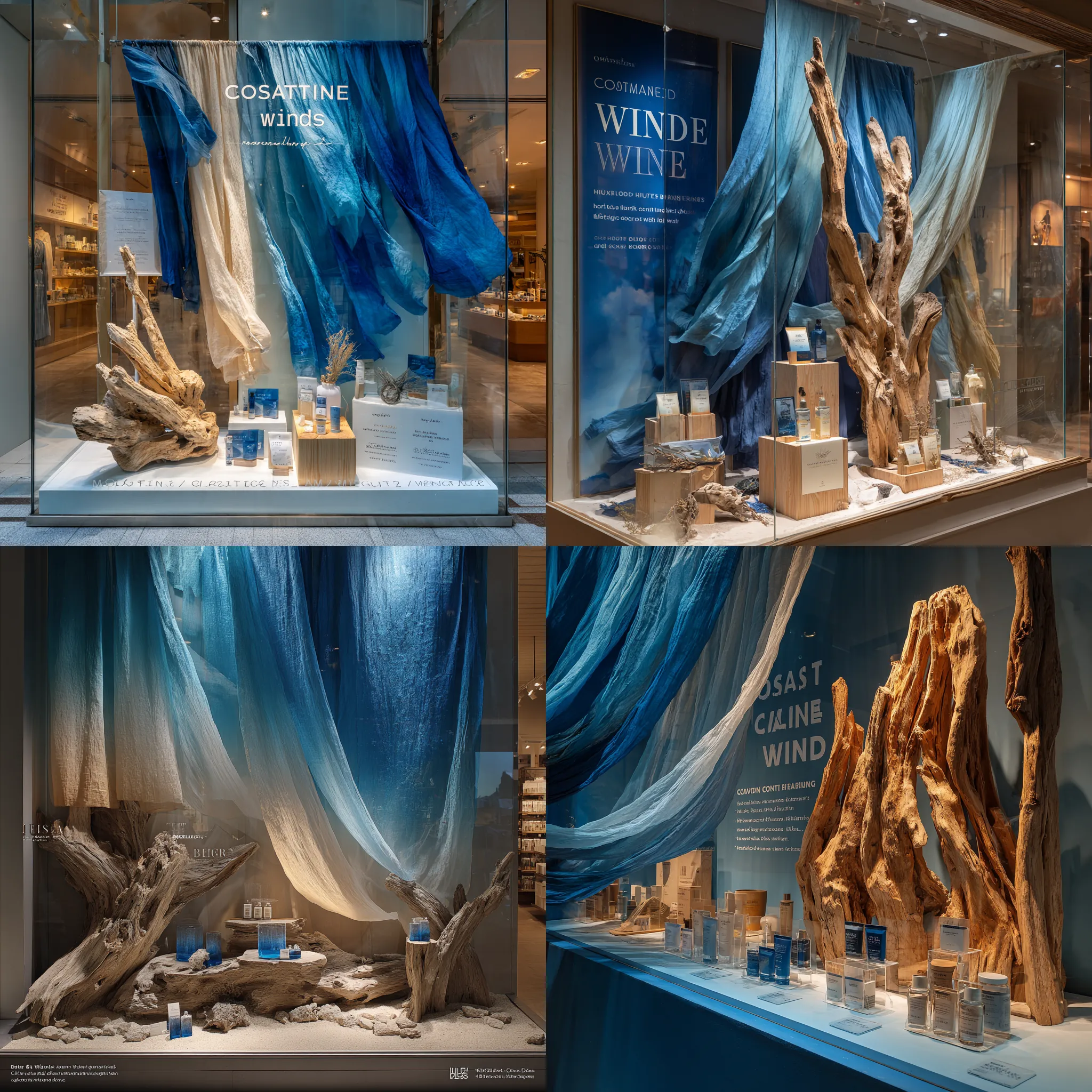 High-end Retail Window Display and Gift Packaging Showcasing Texture, Structure, and Craftsmanship