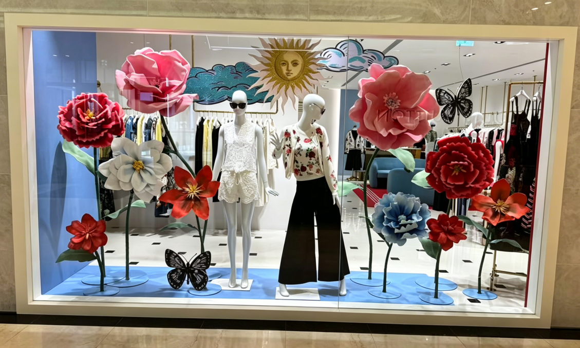 spring retail window display